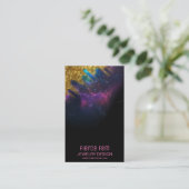 Glitter Galaxy Black en Gold Jewelry Packaging Visitekaartje (Staand voorkant)