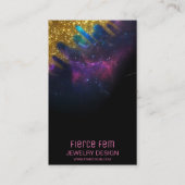 Glitter Galaxy Black en Gold Jewelry Packaging Visitekaartje (Voorkant)