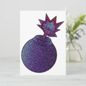 Glitter Galaxy Bomb Feestdagenkaart (Staand voorkant)