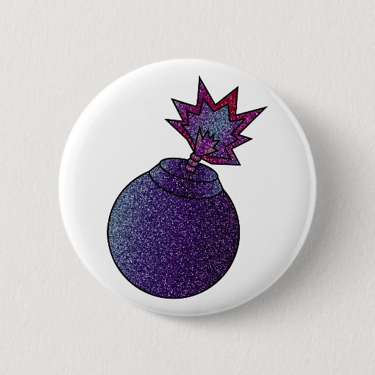 Glitter Galaxy Bomb Ronde Button 5,7 Cm (Voorkant)
