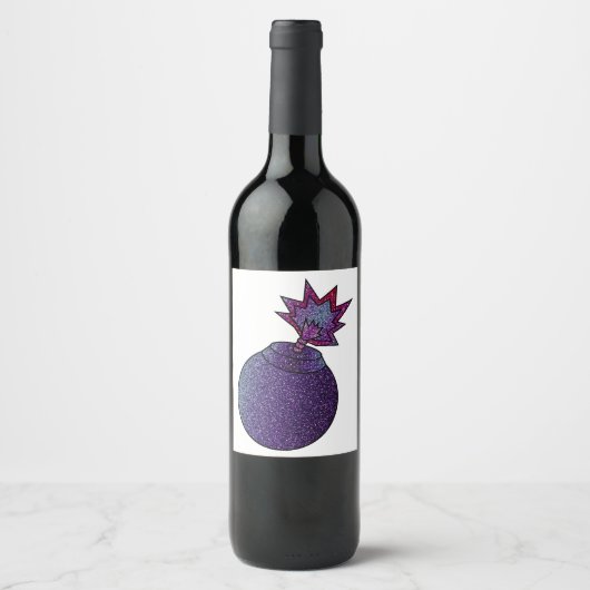 Glitter Galaxy Bomb Wijn Etiket (Voorkant)