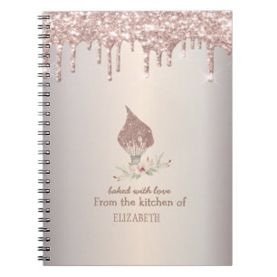 Glitter Garde Rose Goud Glitter Drips Bakkerij    Notitieboek