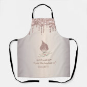 Glitter Garde Rose Goud Glitter Drips Bakkerij Schort (Voorkant)
