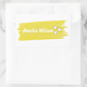 Glitter geel aangepaste Lange naam Rechthoekige Sticker (Tas)