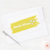 Glitter geel aangepaste Lange naam Rechthoekige Sticker (Envelop)