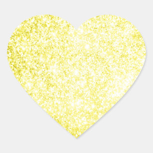 Glitter Geel Hart Sticker
