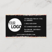 Glitter Geel Perzik Productlabels met Logo Visitekaartje (Achterkant)