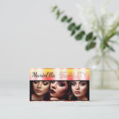 Glitter Geel Perzik Productlabels met Logo Visitekaartje (Staand voorkant)
