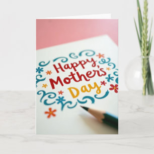 Glitter Gefeliciteerd Moederdag Wenskaart Kaart