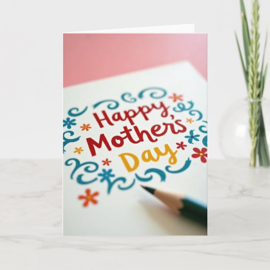 Glitter Gefeliciteerd Moederdag Wenskaart Kaart (Voorkant)