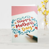 Glitter Gefeliciteerd Moederdag Wenskaart Kaart (Gele Bloem)