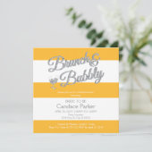 Glitter, Gele Bruids Douche Uitnodigingen (Staand voorkant)