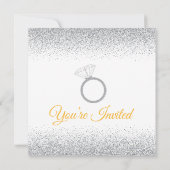 Glitter, Gele Bruids Douche Uitnodigingen (Achterkant)