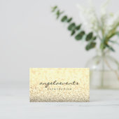 Glitter Gele Glans Sparkle Visitekaartje (Staand voorkant)
