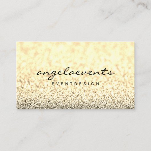 Glitter Gele Glans Sparkle Visitekaartje (Voorkant)