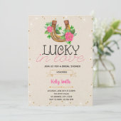 Glitter geluk in liefdesfeestuitnodiging kaart (Staand voorkant)