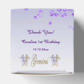 Glitter Gemini & Paarse Glitter Verjaardag Bedankdoosjes (Bovenkant)