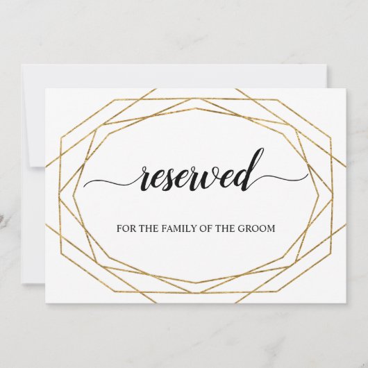 Glitter geometrisch Lijst kalligrafie voorbehouden Kaart (Voorkant)