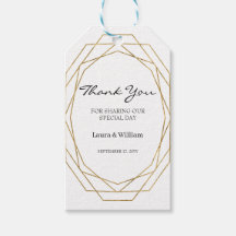 Glitter geometrische moderne bruiloft gunst dank u