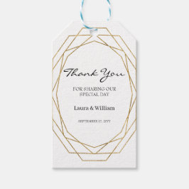 Glitter geometrische moderne bruiloft gunst dank u cadeaulabel