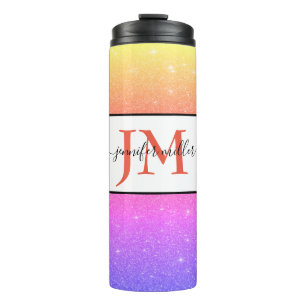 glitter gepersonaliseerde thermische tumbler thermosbeker