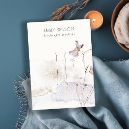 Glitter geperste bloemen haarspeldscherm visitekaartje