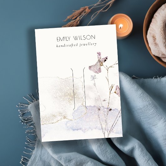 Glitter geperste bloemen haarspeldscherm visitekaartje