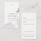 Glitter geperste bloemen Minimale eenvoudige prijs Visitekaartje (Voorkant / Achterkant)