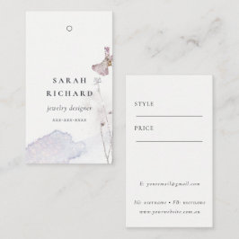 Glitter geperste bloemen Minimale eenvoudige prijs Visitekaartje