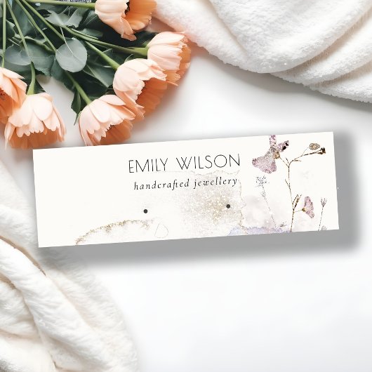 Glitter geperste bloemen oorbellen Stud Display Mini Visitekaartje