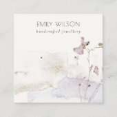 Glitter geperste bloemen oorbellen Stud Display Vierkante Visitekaartje (Voorkant)