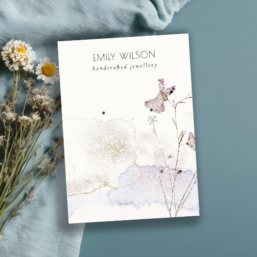 Glitter geperste bloemen oorbellen Stud Display Visitekaartje