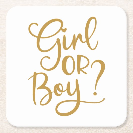 Glitter Geslacht meisje of jongen Glitter Kartonnen Onderzetters (Voorkant)