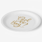 Glitter Geslacht meisje of jongen Glitter Papieren Bordje (Gekanteld)