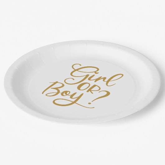 Glitter Geslacht meisje of jongen Glitter Papieren Bordje (Gekanteld)