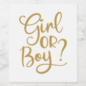 Glitter Geslacht meisje of jongen Glitter Wijn Etiket (Enkel label)