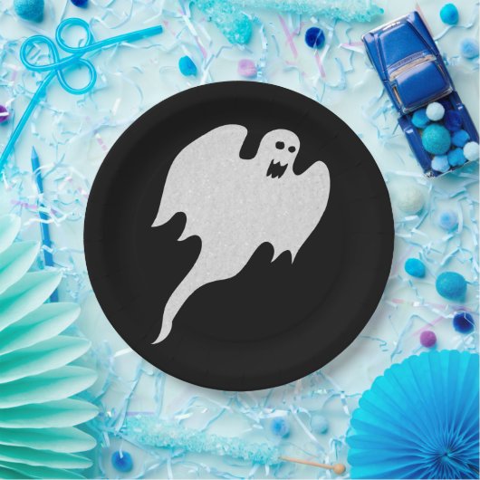 Glitter Ghost Halloween Papieren Bordje (Feest)