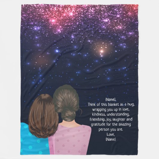 Glitter Gift voor mam uit aanplakbriefje Fleece Deken (Voorkant)