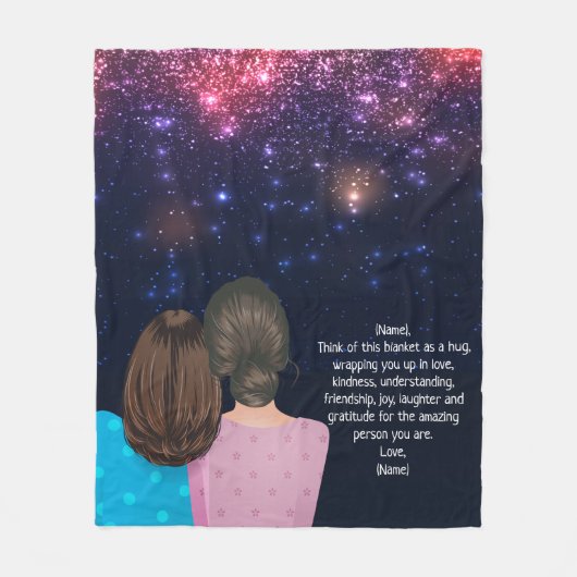 Glitter Gift voor mam uit aanplakbriefje Fleece Deken (Voorkant)