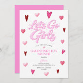 Glitter Girl Galentine's Day Brunch Valentine Kaart (Voorkant / Achterkant)