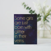 Glitter Girl Quote Briefkaart (Staand voorkant)