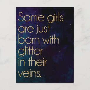 Glitter Girl Quote Briefkaart