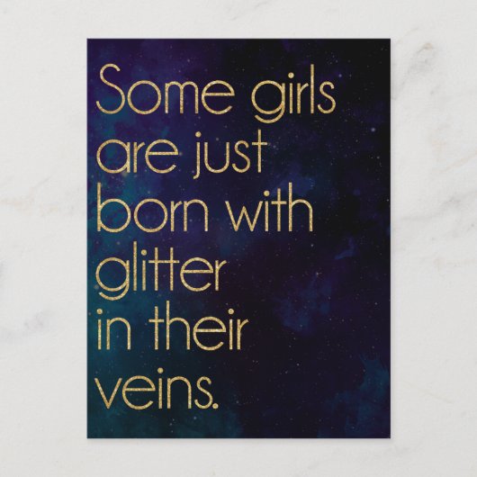 Glitter Girl Quote Briefkaart (Voorkant)