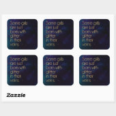 Glitter Girl Quote Vierkante Sticker (Vel)