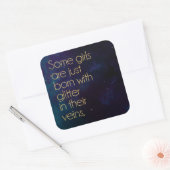 Glitter Girl Quote Vierkante Sticker (Envelop)