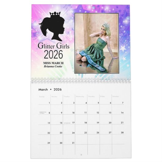 Glitter Girls 2026 Calendar Kalender (Mar 2026)