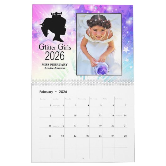 Glitter Girls 2026 Calendar Kalender (Feb 2026)