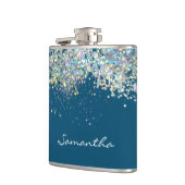 Glitter Girly Custom Name Monogram Heupfles (Links)