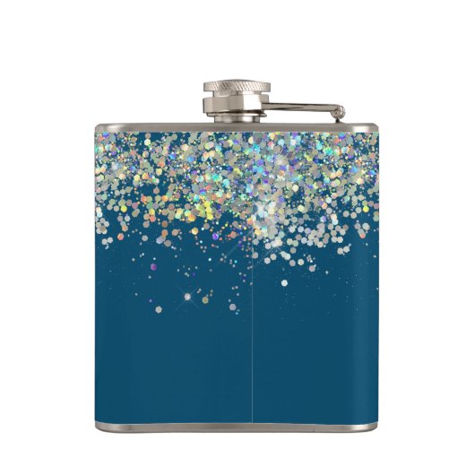 Glitter Girly Custom Name Monogram Heupfles (Achterkant)