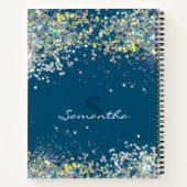 Glitter Girly Custom Name Monogram Notitieboek (Achterkant)